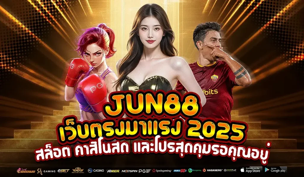 JUN88 เว็บตรงมาแรง 2025 สล็อต คาสิโนสด และโปรสุดคุ้มรอคุณอยู่